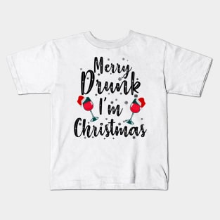 Merry Drunk. Funny Christmas Sweater. Kids T-Shirt